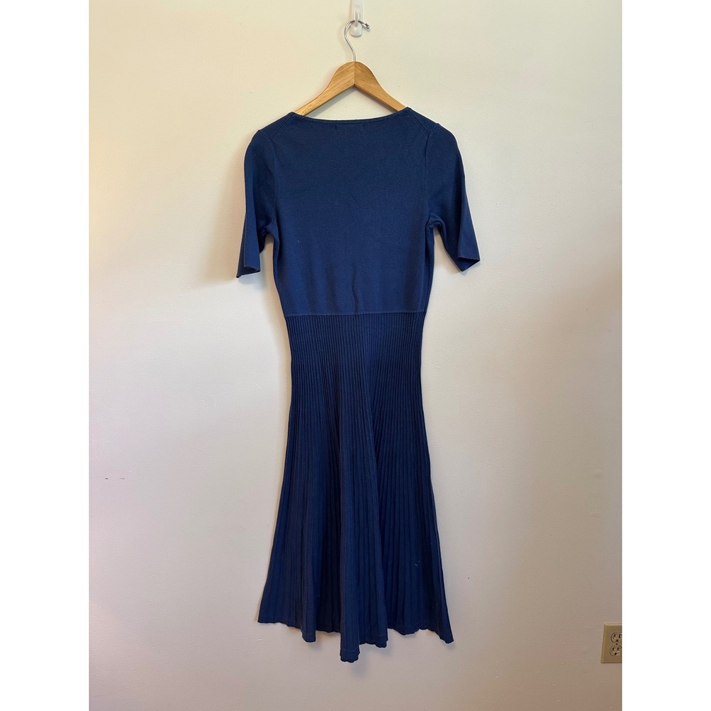 Banana Republic Blue Short Sleeve Ribbed Knit Scoop Neck Sweater Dress | Medium - Picture 6 of 6